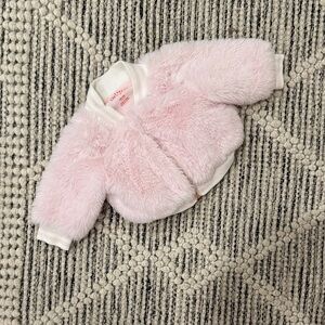 Cat & Jack Pink Fuzzy Jacket - newborn